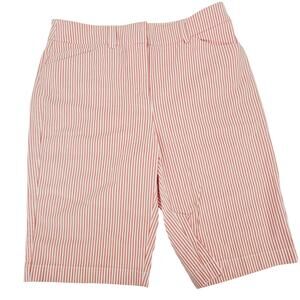 Jones New York Red white Striped Stretch Golf Bermuda Short Women's 8 3453